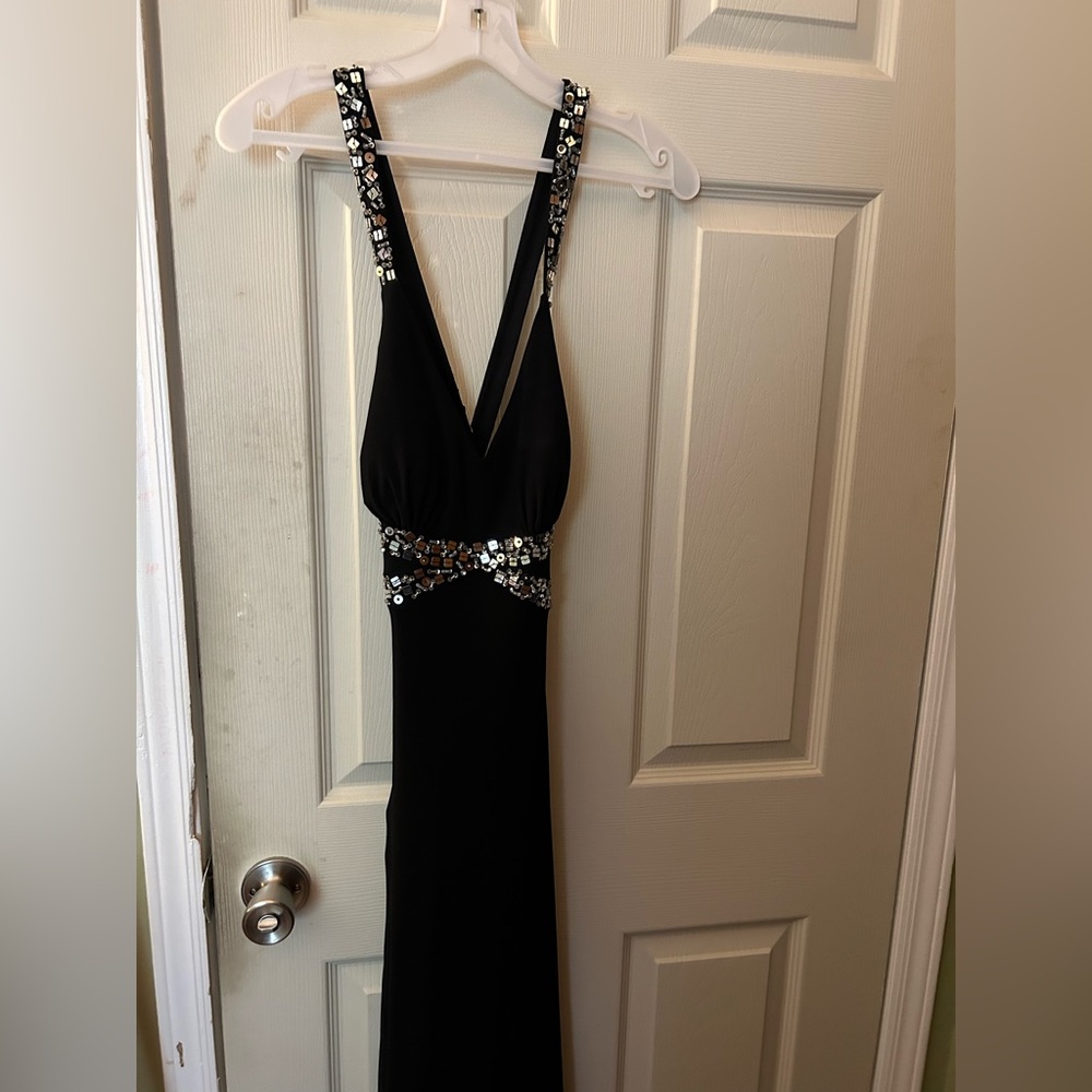 Long open back dress size Small